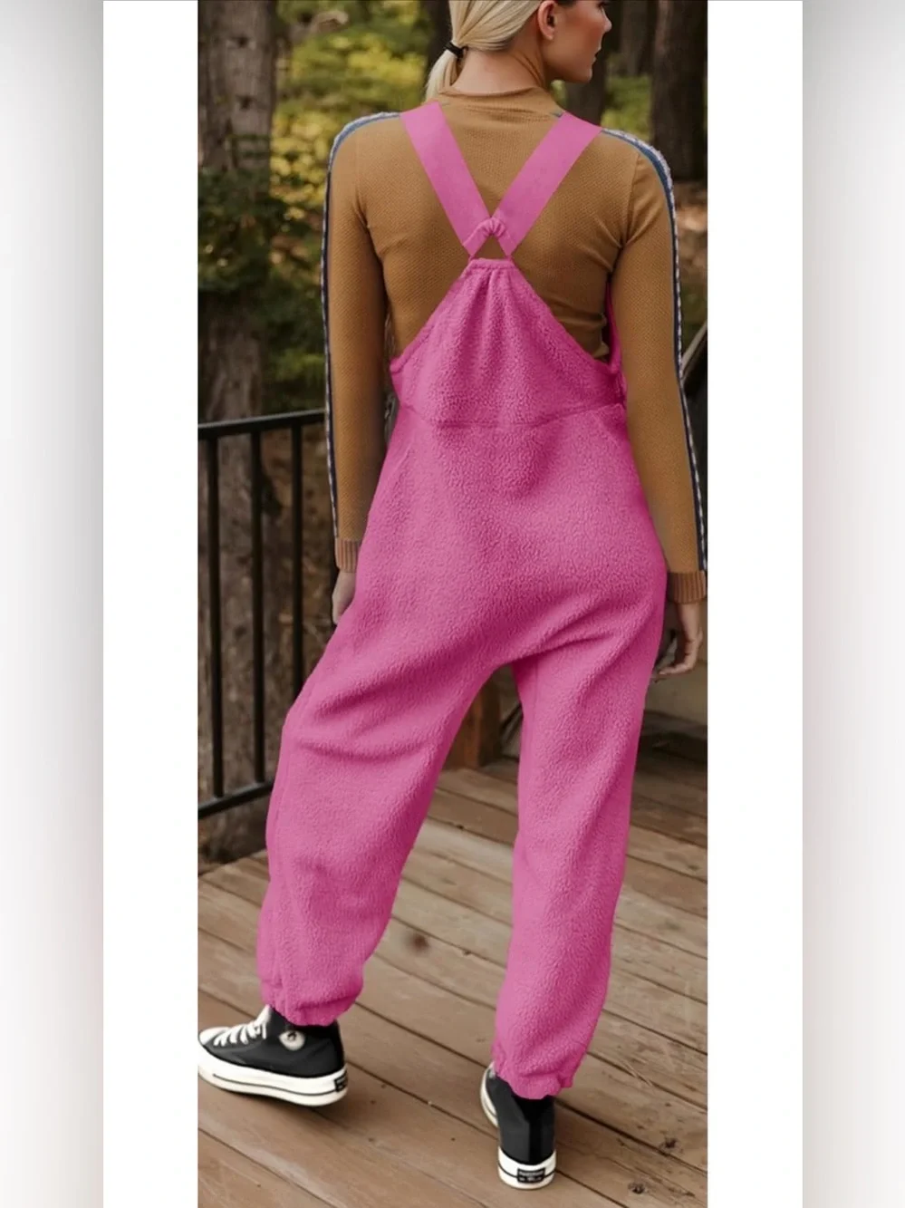 Ebifin Women's Fleece Overalls with Pockets